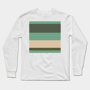 A lovely palette of Camo Green, Beige, Grey/Green, Oxley and Gunmetal stripes. Long Sleeve T-Shirt